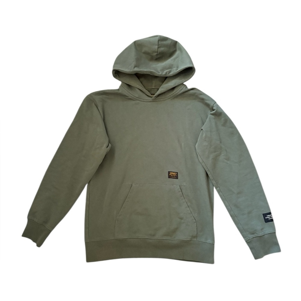 Carhartt WIP Loopback Cotton Blend Jersey Hoodie Amy Green Size Small - Picture 5 of 13